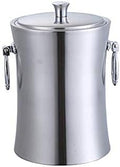 Stainless Steel Ice Bucket Set W/Lid Clip, Double Insulation Prevent Ice from Melting