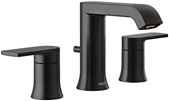 Moen T6708BL Genta LX Two Handle Widespread Modern Bathroom Facuet Valve Required, Matte Black- Pack (2)