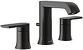 Moen T6708BL Genta LX Two Handle Widespread Modern Bathroom Facuet Valve Required, Matte Black- Pack (2)