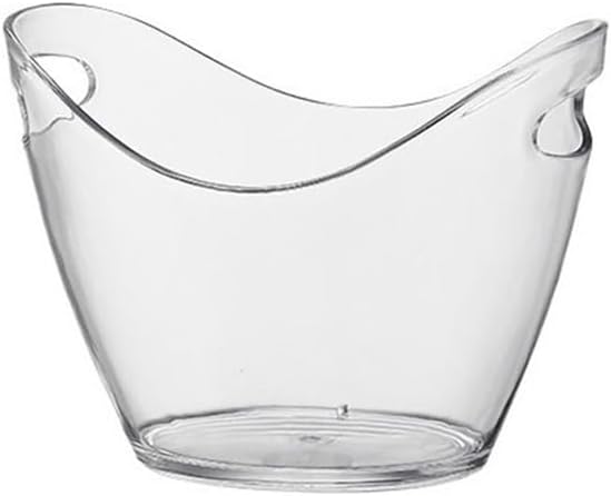 Ice Bucket, ﻿Acrylic Ice BucketLarge Capacity Champagne BucketBar Ice Pellet BucketFilled Ice Bucket Ice Buckets for Parties(Transparent)