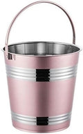 Ice Bucket, 304 Stainless Steel Ice Bucket Bar Restaurant Ice Grain Bucket French Fries Fried Chicken Snacks Carry Bucket Champagne Red Wine Bucket Ice Buckets for Parties(Pink,Large)