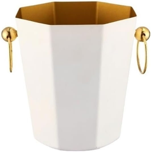 Ice Bucket, Home Wine Champagne Bucket Stainless Steel Ice Bucket Commercial Bar Beer Ice Keep Cold Bucket Ice Buckets for Parties(White)