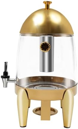 12L Hot & Cold Beverage Dispenser - 400W Insulated Drink Dispenser with Faucet for Home, Party & Bar - 3.17 Gallon Gold & Clear Water Server