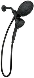 MOEN Magnetix 6-Spray Patterns with 1.75 GPM 6.75 in. Wall Mount Dual Shower Heads and Handheld in Matte Black