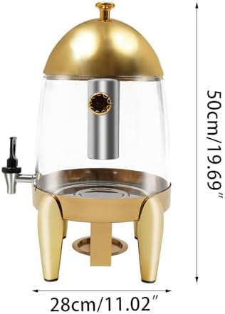 12L Hot & Cold Beverage Dispenser - 400W Insulated Drink Dispenser with Faucet for Home, Party & Bar - 3.17 Gallon Gold & Clear Water Server