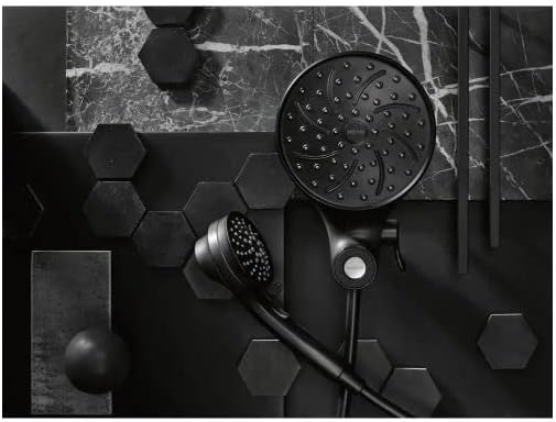 MOEN Magnetix 6-Spray Patterns with 1.75 GPM 6.75 in. Wall Mount Dual Shower Heads and Handheld in Matte Black