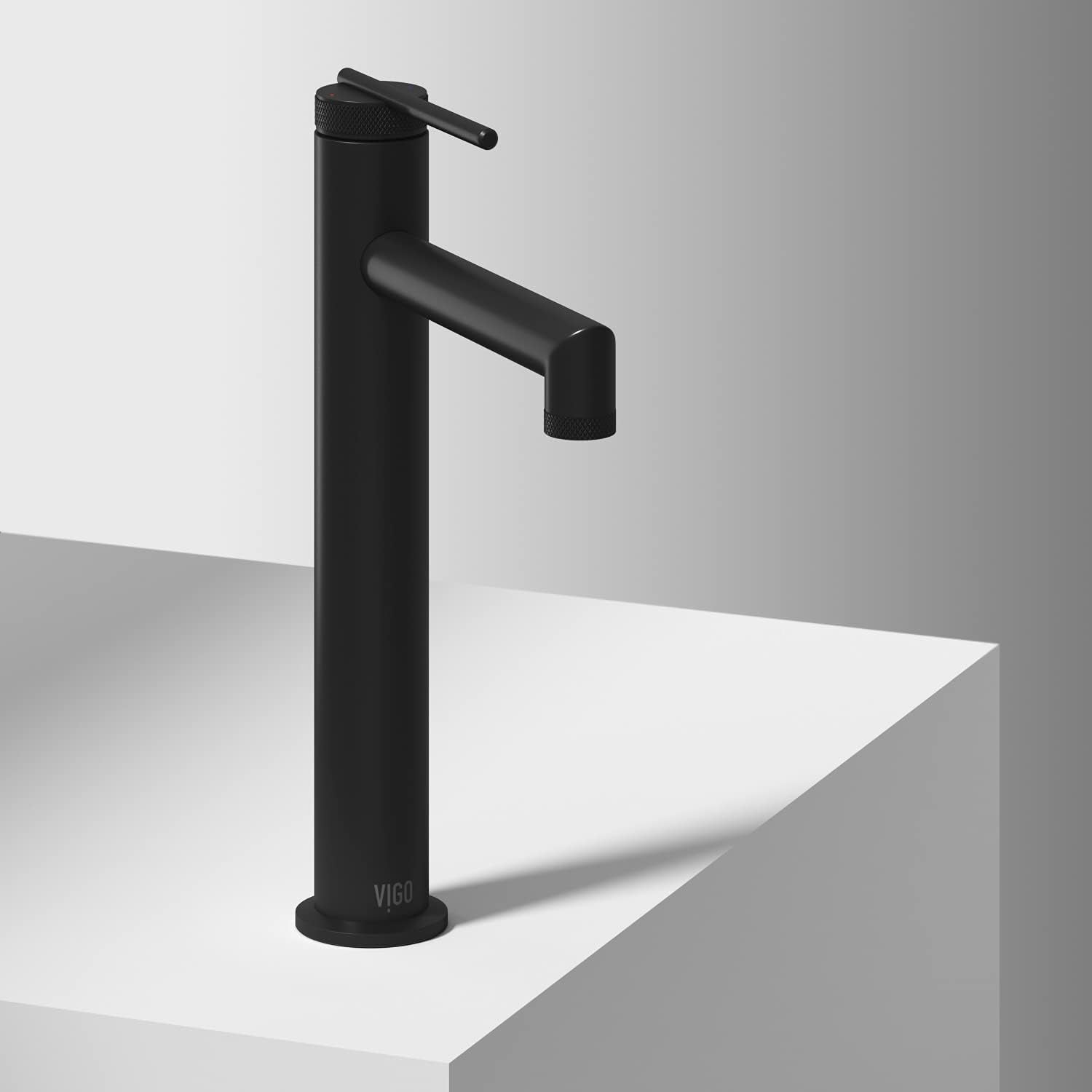 VIGO Sterling Single-Handle Single-Hole Mount Vessel Bathroom Sink Faucet, 11-Inch, Matte Black, Modern Design, Solid Brass, 1.2 GPM WaterSense & Ceramic Disc Valve, Corrosion-Resistant