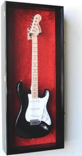 sfDisplay.com,LLC. Guitar Fender Display Case Cabinet Wall Rack w/UV Protection- Lockable -Black