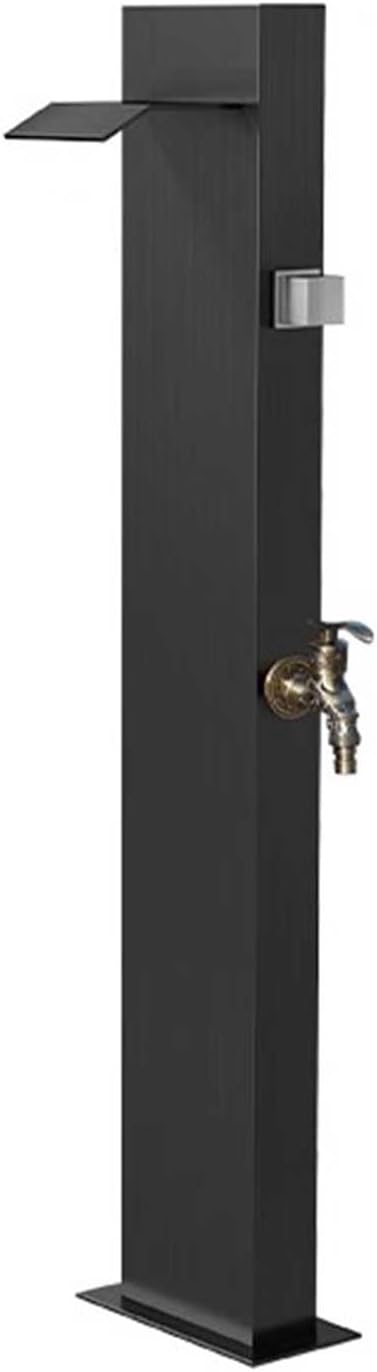 304 Stainless Steel Vertical Square Garden Water Column, Outdoor Antifreeze Faucet Water Dispenser Hydrant Water Feature Fountain Irrigation,Black