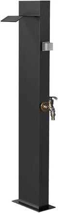 304 Stainless Steel Vertical Square Garden Water Column, Outdoor Antifreeze Faucet Water Dispenser Hydrant Water Feature Fountain Irrigation,Black