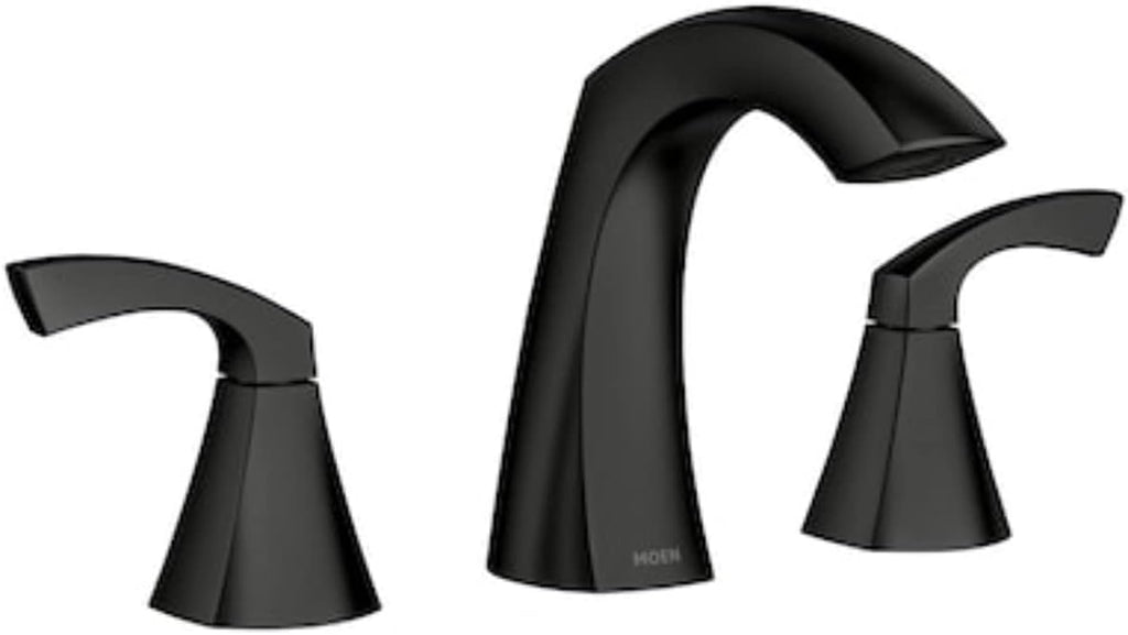 Moen Faucet BR WS HIARC LNDOR MBK2H 84504BL | High Arc, Lindor, 2-Handle, Bathroom
