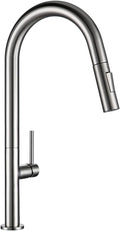 Brass Brushed Gold Black 360 Degree Rotation Kitchen Hot and Cold Water Sink Taps Pull Out Spout Kitchen Faucet(Chrome)