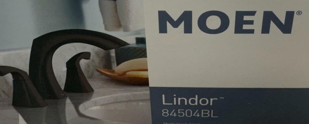 Moen Faucet BR WS HIARC LNDOR MBK2H 84504BL | High Arc, Lindor, 2-Handle, Bathroom