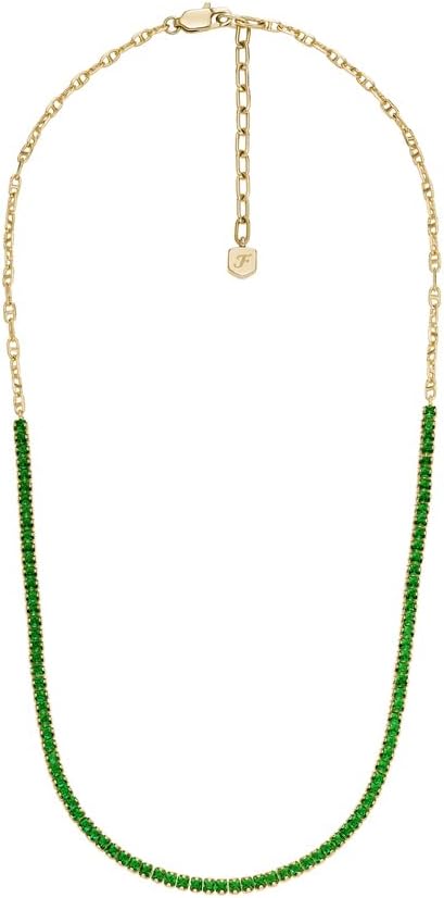 Fossil Women's Gold-Tone Stainless Steel Pendant Chain Necklace for Women