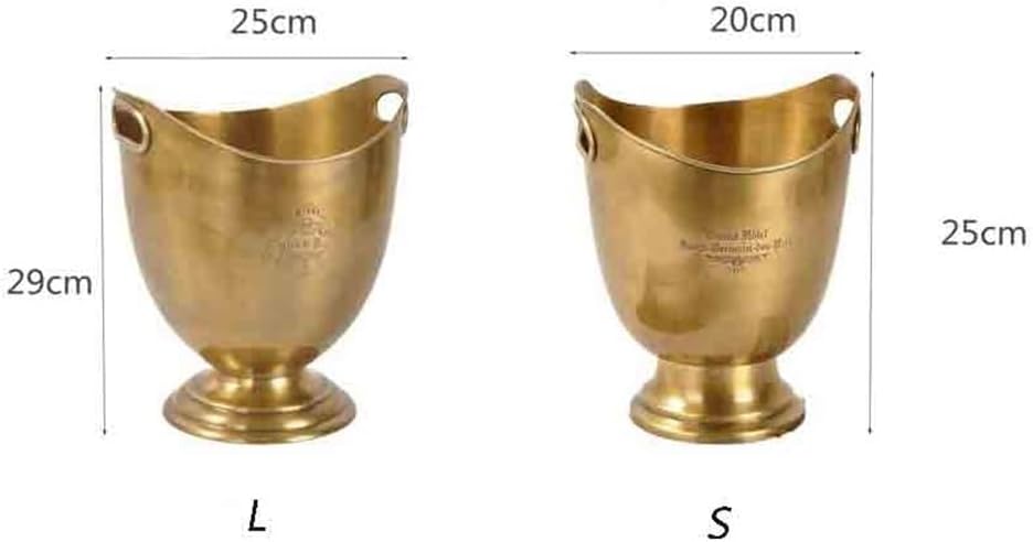 Home Copper Ice Bucket Wine Chilling Basin Classical Bar Set Decorative Objects Ornament Large Pellet Bar(Large)