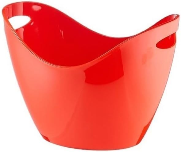 Ice Bucket, ﻿Acrylic Ice BucketLarge Capacity Champagne BucketBar Ice Pellet BucketFilled Ice Bucket Ice Buckets for Parties(Red)