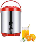 Stainless Steel Hot Water Dispenser with Faucet, 6L/8L/10L/12L Commercial Coffee Urn, Insulated Barrel for 10-12 Hours, Ideal for Catering, Tea & Coffee Service - Red 12L