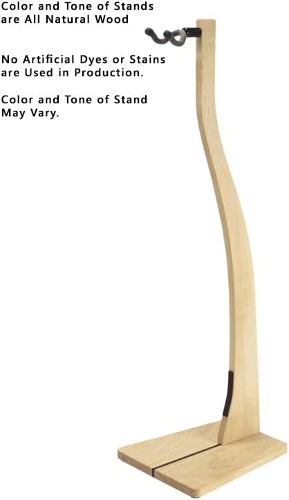 Zither Wooden Guitar Stand - Handcrafted Solid Maple Wood Floor Stands Best for Acoustic, Electric and Classical Guitars, Made in USA