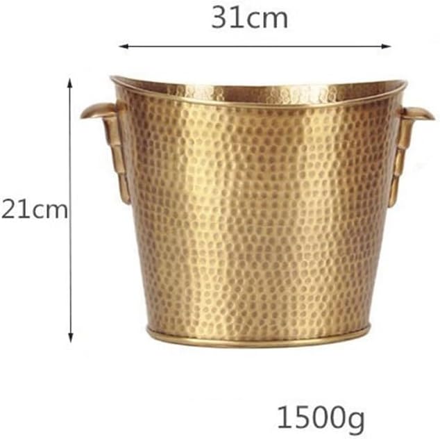 Party Exquisite Brass Handmade Hammered Ice Bucket Champagne Red Wine Bar Set Living Room Decorative Ornaments Drink Tub