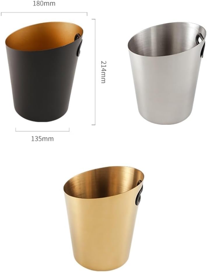 Stainless Steel Ice Bucket, 5L Wine Bucket Food Grade Storage Tub for Drinks and Parties Black Metal Tub Perfect for Wine, Champagne or Beer Bottles