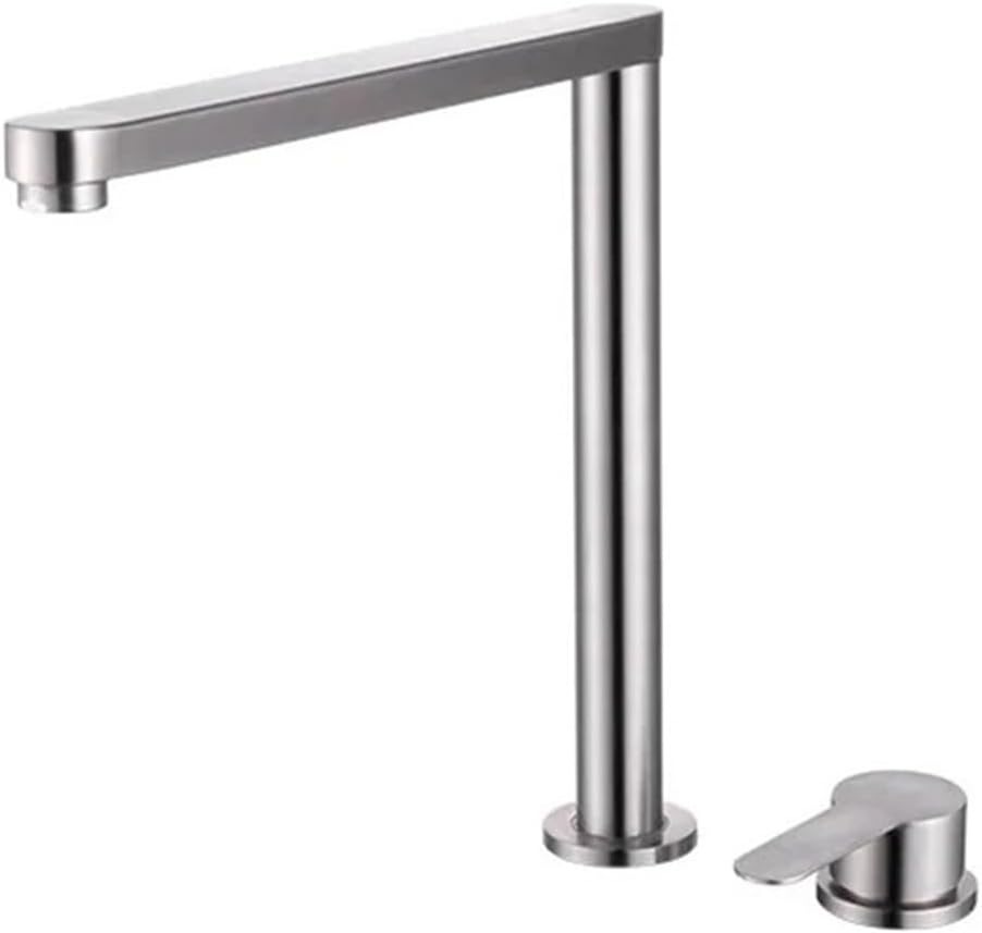 Kitchen Faucet Single Handle Two Hole Hidden Lifting Faucet Invisible Black Sink Tap Cold Hot Water Mixer 360 Rotating(Brushed)