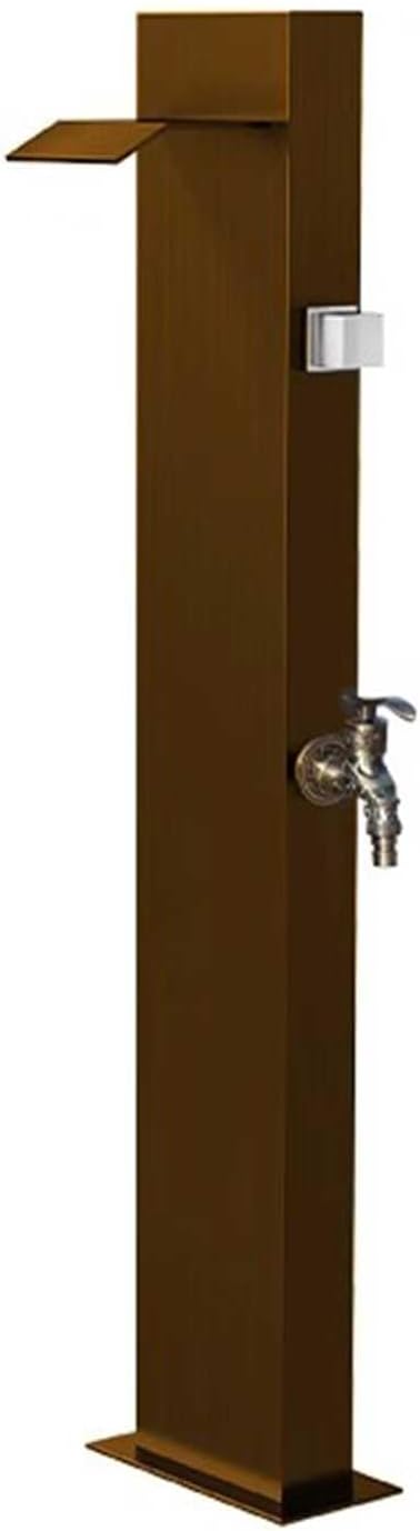 304 Stainless Steel Vertical Square Garden Water Column, Outdoor Antifreeze Faucet Water Dispenser Hydrant Water Feature Fountain Irrigation,Red