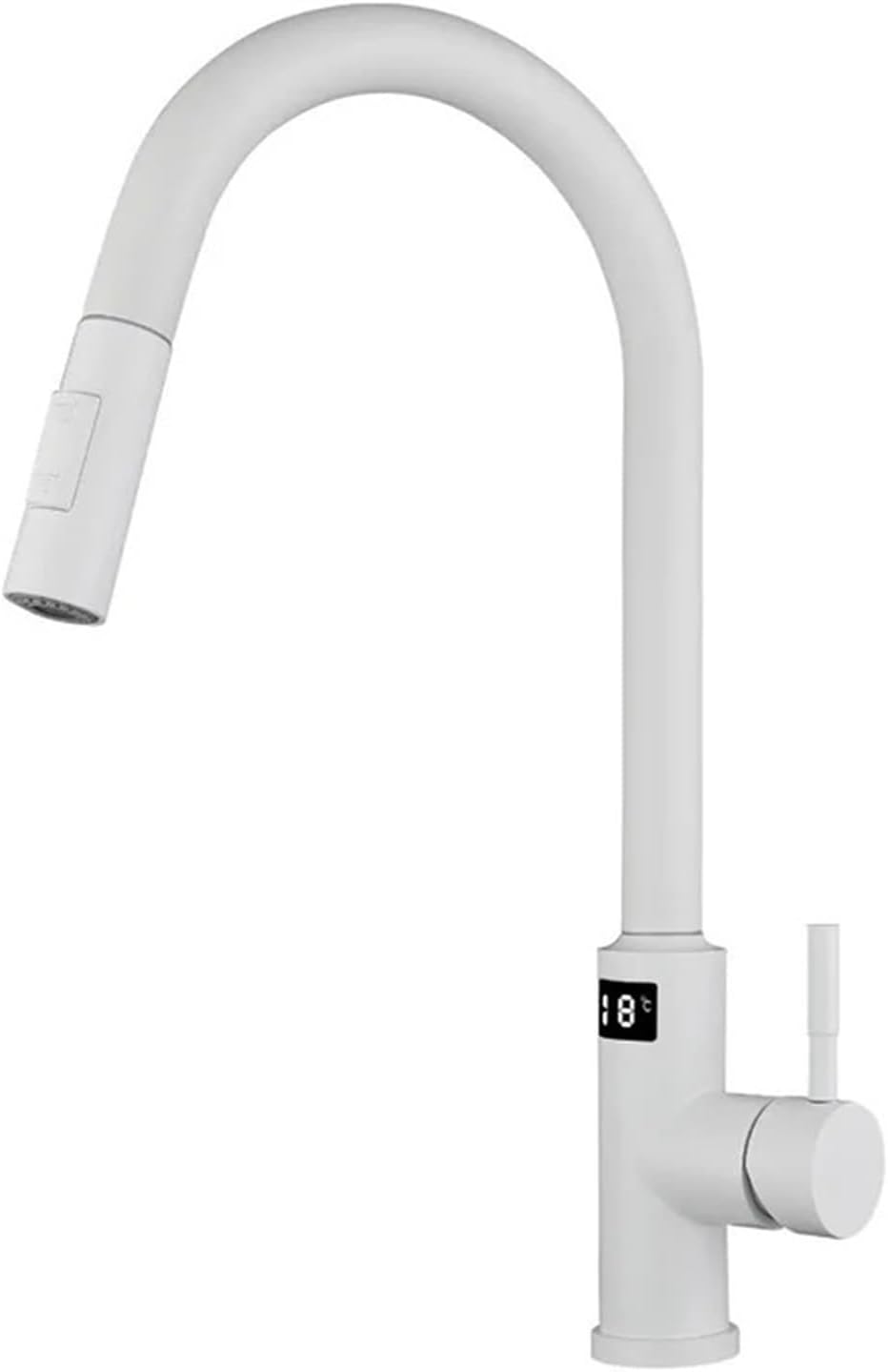 304 Stainless Steel Kitchen Faucet Touch Sensitive Hot and Cold Hydroelectricity Intelligent Faucet(White)