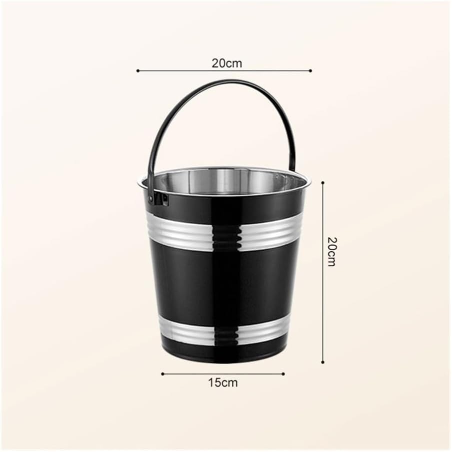 Ice Bucket, 304 Stainless Steel Ice Bucket Bar Restaurant Ice Grain Bucket French Fries Fried Chicken Snacks Carry Bucket Champagne Red Wine Bucket Ice Buckets for Parties(Pink,Large)