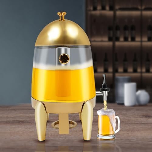 12L Hot & Cold Beverage Dispenser - 400W Insulated Drink Dispenser with Faucet for Home, Party & Bar - 3.17 Gallon Gold & Clear Water Server
