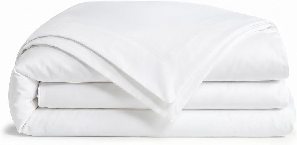 Full Duvet Cover Set of 12 – Premium White Hotel Collection Bedding, Elegant Embroidered Poly-Cotton, 84x94 Inches (Duvet Cover Only)