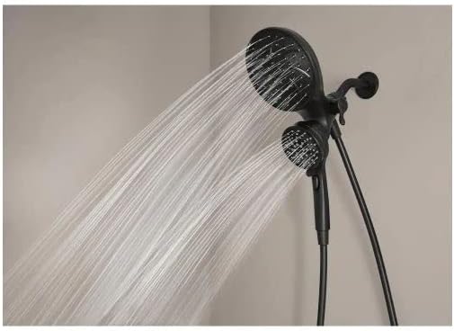 MOEN Magnetix 6-Spray Patterns with 1.75 GPM 6.75 in. Wall Mount Dual Shower Heads and Handheld in Matte Black