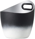 Iice Bucket, Stainless Steel Champagne Ice Bucket Curved Drink Chiller,Ice Bucket for Parties(Black)