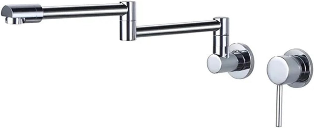 Foldable Pot Filler Tap Wall Mounted Kitchen Faucet Hot and Cold Black Sink Tap Rotate Folding Spout Brass(Chrome)