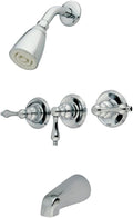 Kingston Brass KB231AL Tub and Shower Faucet with 3-Lever Handle, Polished Chrome