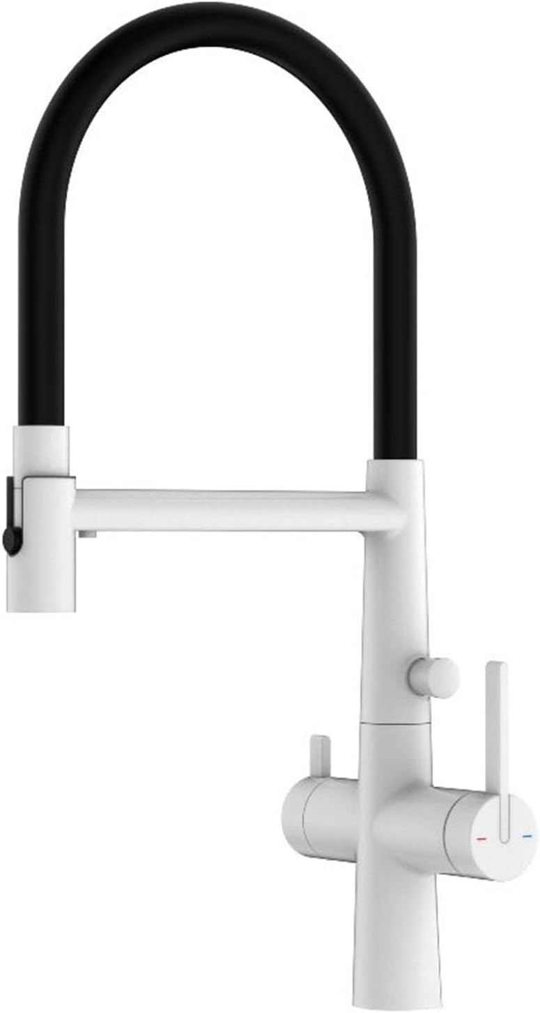 Flexible Kitchen Faucet with Drinking Water Spout 360° Rotation 4 Modes Faucet for Kitchen Sink Copper,White