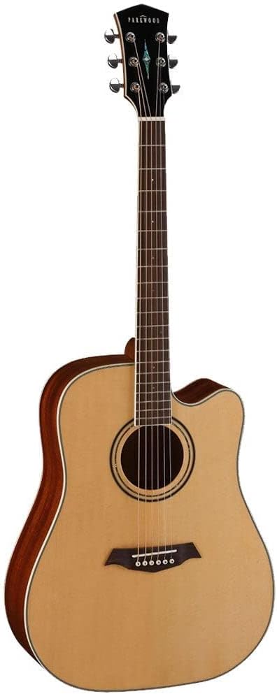 Parkwood S66 Dreadnought Cutaway Semi Acoustic Guitar - Natural