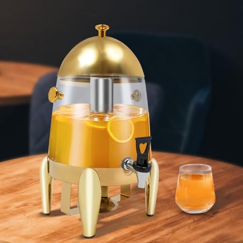 12L Hot & Cold Beverage Dispenser - 400W Insulated Drink Dispenser with Faucet for Home, Party & Bar - 3.17 Gallon Gold & Clear Water Server