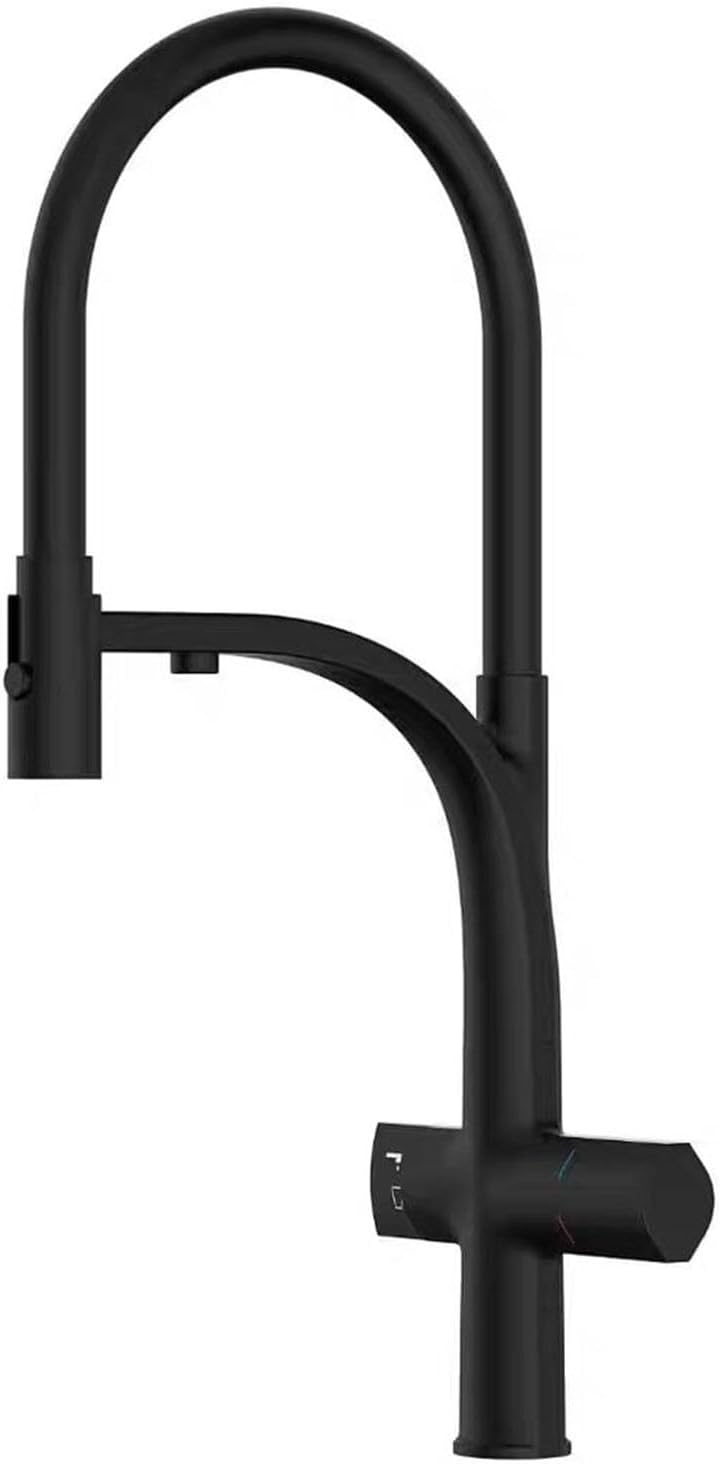 Flexible Kitchen Faucet with Filtered Water 2 Handle 3 in 1 Faucet for Kitchen Sink 360° Rotation,Black
