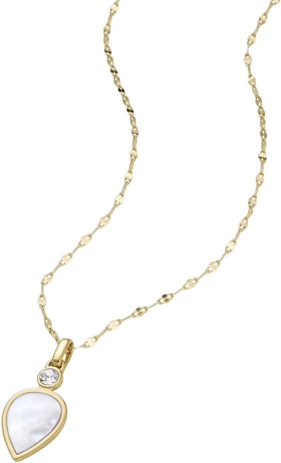 Fossil Women's Gold-Tone Stainless Steel Pendant Chain Necklace for Women