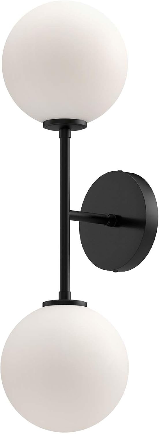 Alora Mood WV549220MBOP Cassia Vanity, Matte Black/Opal Matte Glass
