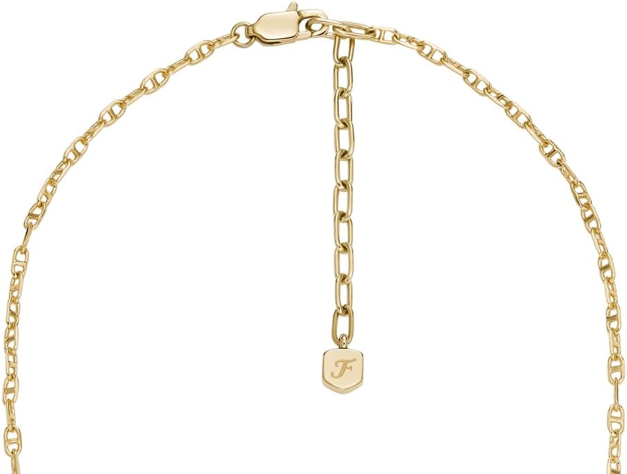 Fossil Women's Gold-Tone Stainless Steel Pendant Chain Necklace for Women