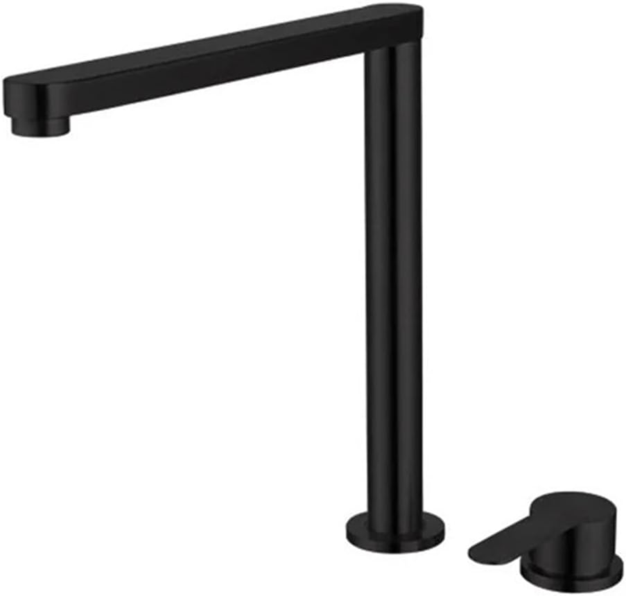 Kitchen Faucet Single Handle Two Hole Hidden Lifting Faucet Invisible Black Sink Tap Cold Hot Water Mixer 360 Rotating(Black)