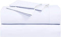 Royal Hotel Bedding Abripedic Crispy Percale Sheets, 300-Thread-Count, 5PC Solid Sheet Set, 100% Cotton, Up to 18 Inch Deep Pocket, Split-King, White