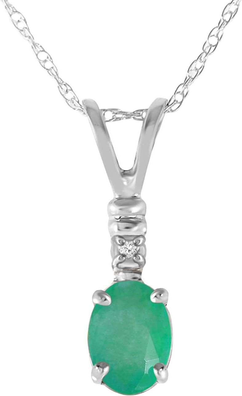 Galaxy Gold GG 14K Gold Necklace with Natural Diamond and Emerald