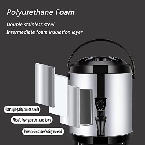 Hot Water Dispenser with Faucet, Stainless Steel 6L Catering Urn, Insulated Thermostat Water Boiler, Commercial Coffee Urn for 10-12 Hours, Black Finish