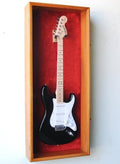 sfDisplay.com,LLC. Guitar Fender Display Case Cabinet Wall Rack w/UV Protection- Lockable -Oak