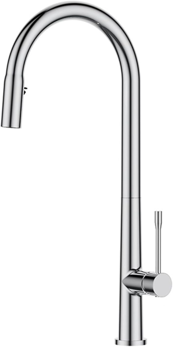 Kitchen Faucet Pull Out Cold and Hot Mixer Tap Single Holde Faucet Kitchen Sink(Chrome)