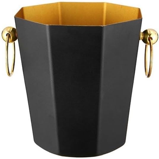 Ice Bucket, Home Wine Champagne Bucket Stainless Steel Ice Bucket Commercial Bar Beer Ice Keep Cold Bucket Ice Buckets for Parties(Black)