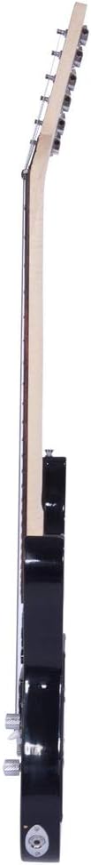 Full Size Electric Guitar Kit,38 Inch Beginner Electric Guitar,Complete Electric Guitars Set with Bag, Shoulder Strap, Amp Wire, Wrench Tool,Tremolo Arm and Picks,Black