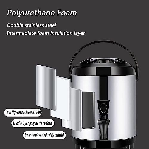 Stainless Steel Hot Water Dispenser with Faucet, 6L/8L/10L/12L Commercial Coffee Urn, Insulated Barrel for 10-12 Hours, Ideal for Catering, Tea & Coffee Service - Red 12L